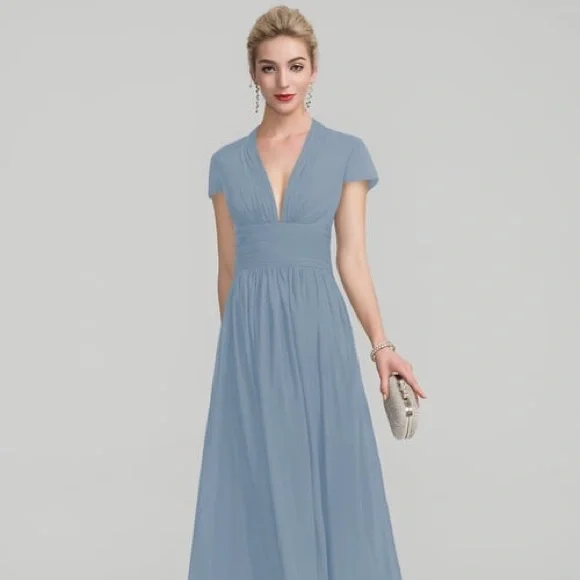 JJ‘s House wedding and special occasions evening dress custom size Dusty Blue - Picture 7 of 8